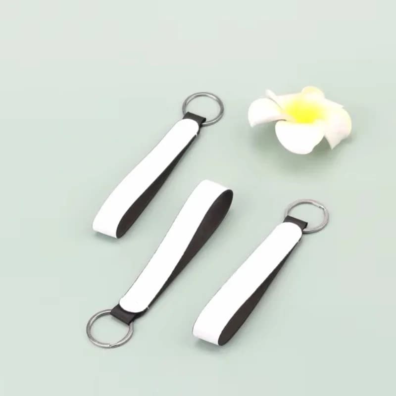 30 pezzi fai da te portachiavi in PU corda a mano accessori per bagagli carta per trasferimento di inchiostro a sublimazione vuota per materiali artigianali e artistici