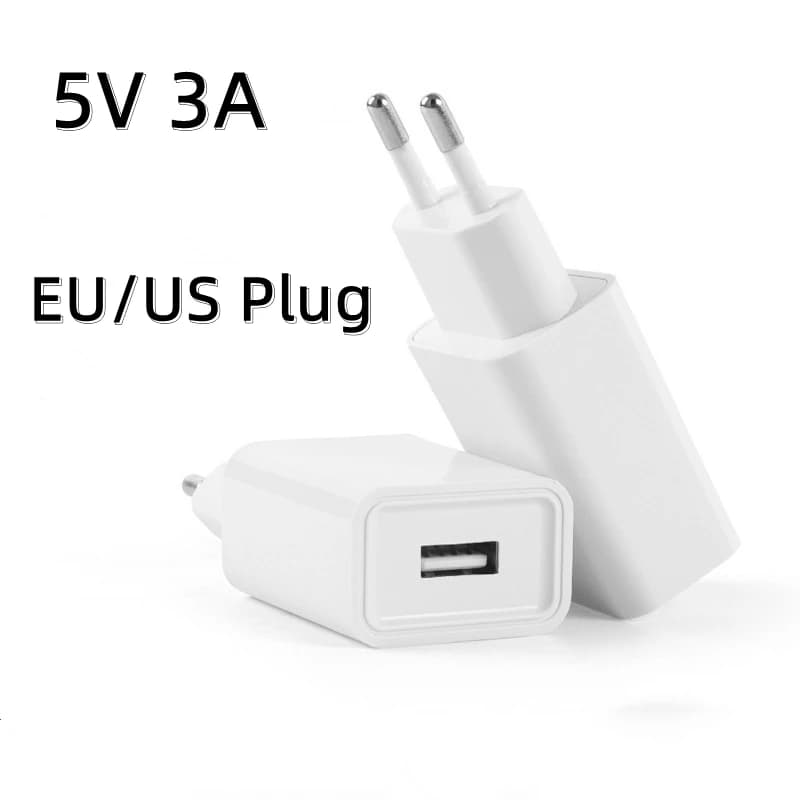 Adattatore di alimentazione USB 5V 3A Caricatore da 15W Alimentatore per strisce luminose a LED Spina UE USA 220V 110V a 5V Luci a LED Accessori