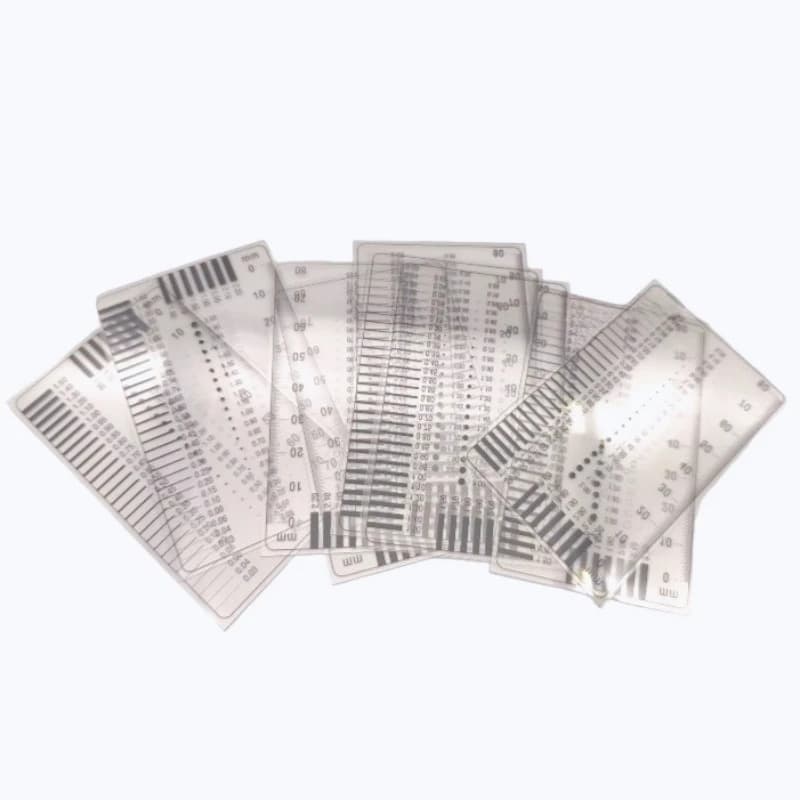 High Precision Microscope Micrometer Calibration Ruler PET Calibration Ruler Dot Line Gauge Crack Contrast Stain Card Precision
