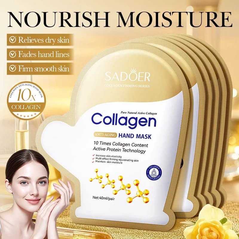 10 pieces of bone collagen anti-wrinkle face mask for the care of the skin of the hands, moisturizing, nourishing, delicate anti-wrinkle product for the care of the skin of the hands