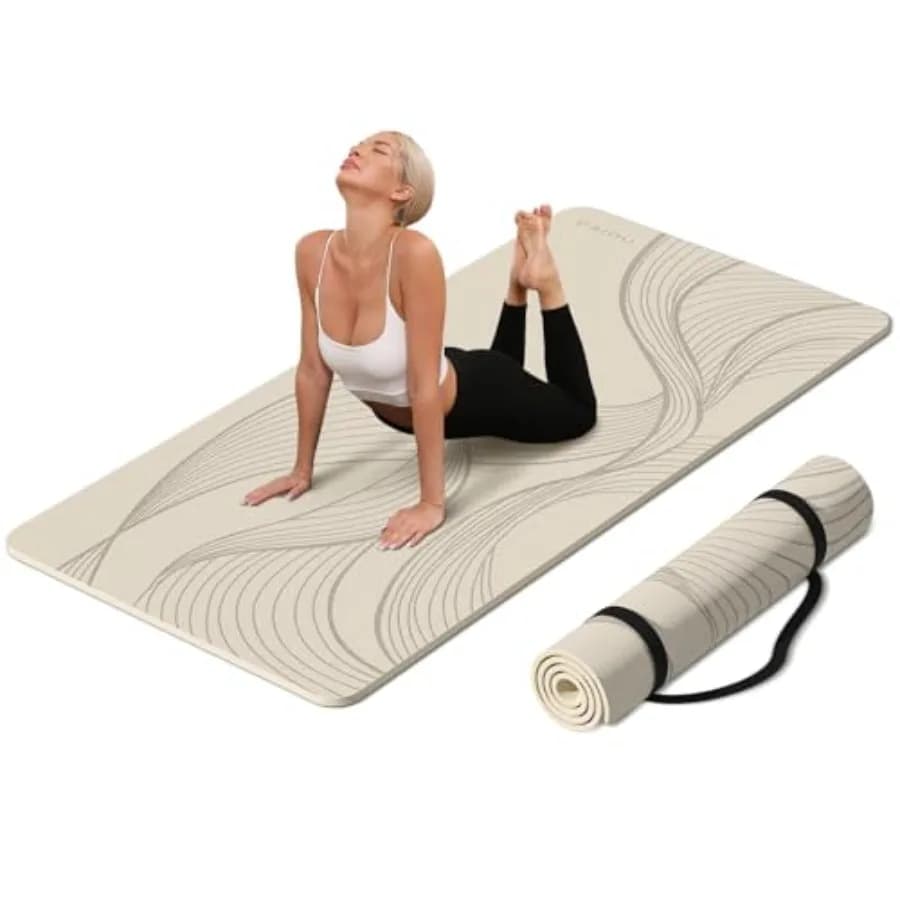 Tappetino da yoga grande - 72'x36'x0.4' extra largo e spesso, comodo, antiscivolo - perfetto per tutti i tipi di pavimento per stretching, yoga
