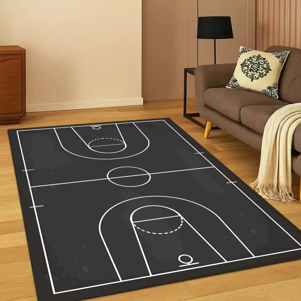 Tappeto da basket a tema cartone animato per cameretta bambini, tappeto da gioco per gattonare, tappetino antiscivolo per soggiorno, tappeto per cameretta e sala giochi