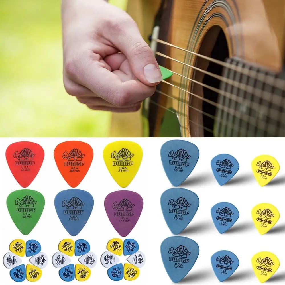 10Pcs plettro per chitarra elettrica plettri per musica acustica plettrum 0.5mm/0.6mm/0.73mm/0.88mm/1.0mm/1.14mm di spessore accessori per chitarra