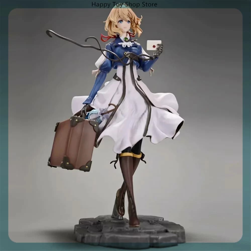 Statua Anime Violet Evergarden da 25 cm in Posizione Eretta, Modellino da Collezione, Decorazione da Scrivania, Ornamento, Giocattolo, Regalo
