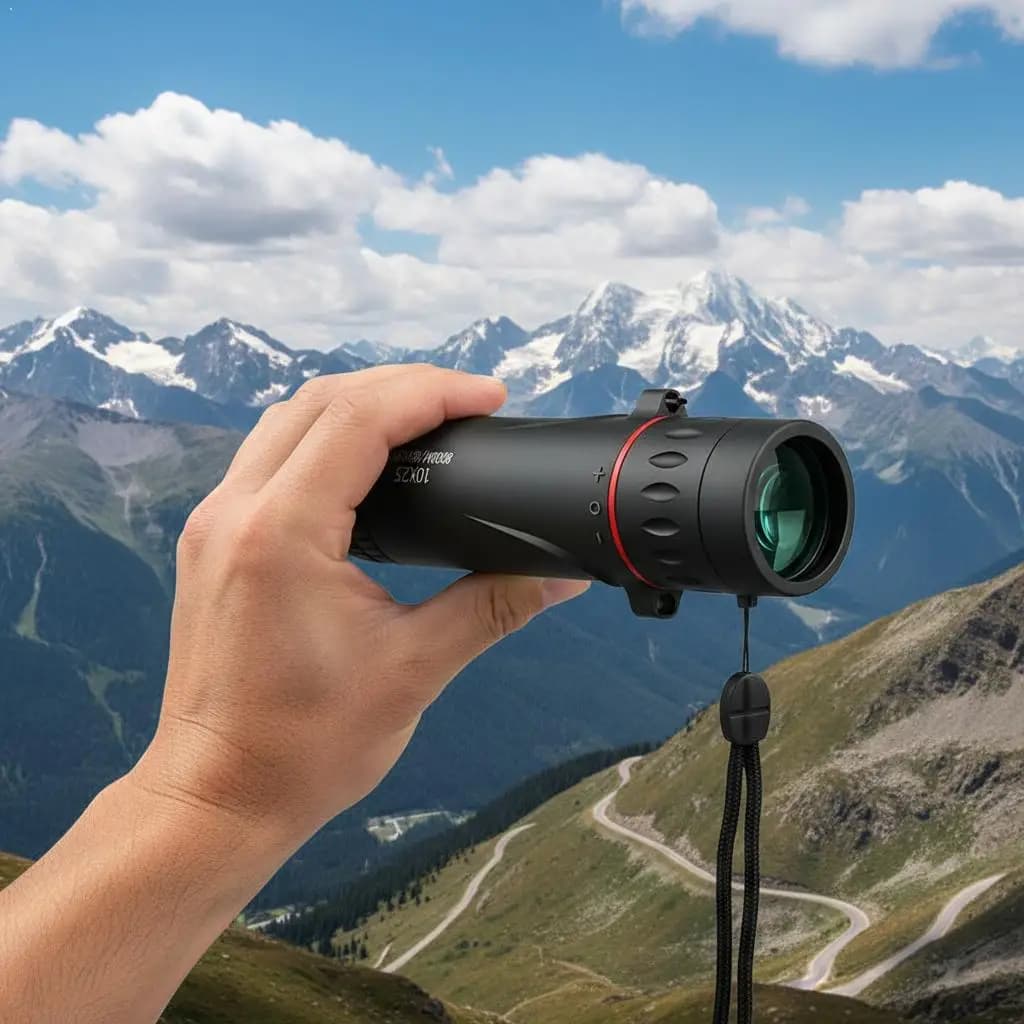 Telescopio Monoculare Portatile ad Alta Potenza con Visione Notturna HD e Clip per Telefono per Birdwatching, Concerti e Sport