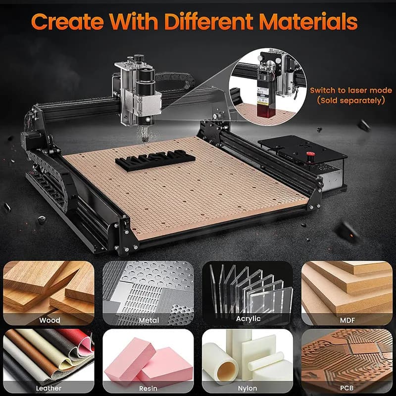 Fresatrice CNC 4540 Mandrino da 500 W Stampante 3D per incisione laser CNC 40 W per macchina per incidere di legno PCB Alluminio Acciaio inossidabile