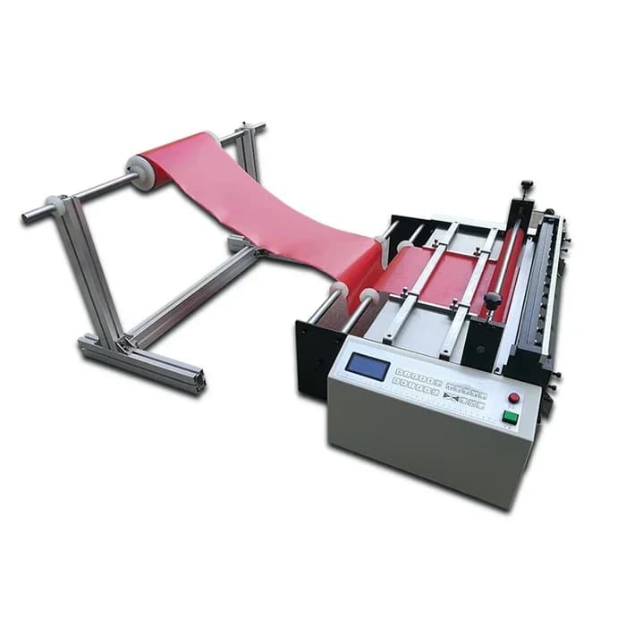 y Rotolo automatico di vinile in PVC PU da 600 mm da tavolo nella tagliatrice per fogli HYD-600