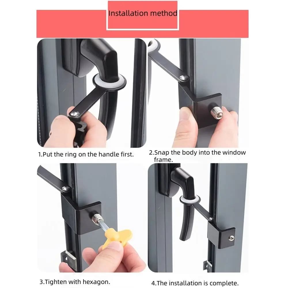 Limitatore per finestra a battente, tutore antivento, serratura a fascia, sicurezza dei bambini, sicurezza, posizione fissa, tappo, protezione per porta
