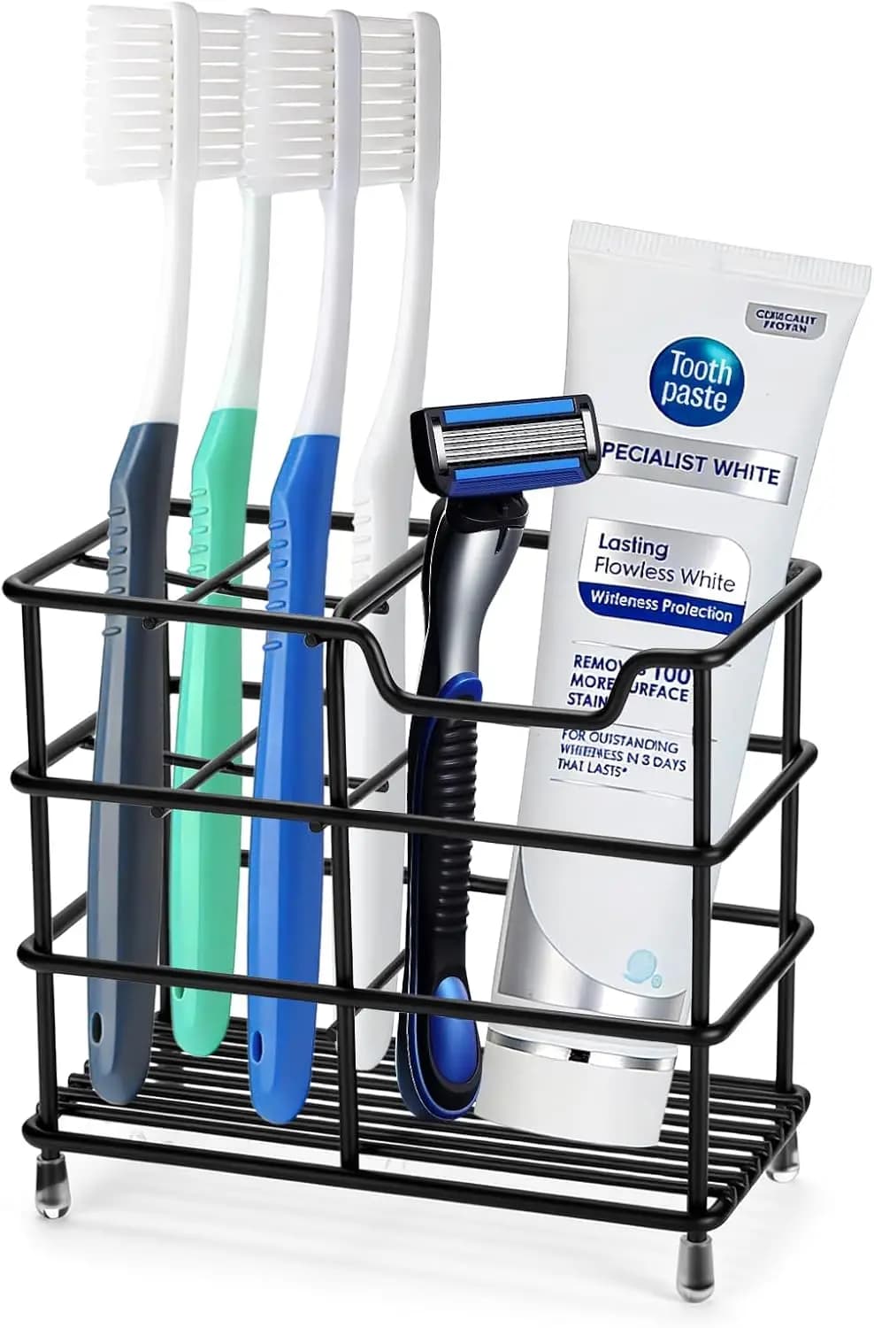 Portaspazzolino in acciaio inossidabile per bagno, organizer antiruggine per spazzolino elettrico e dentifricio, bambini e adulti