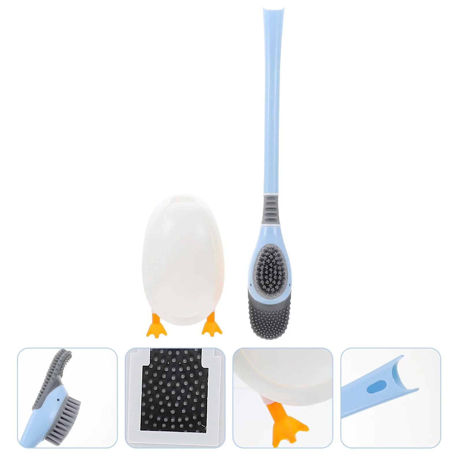Set di 1 Spazzola per WC in Silicone, Spazzola per Pulizia Domestica Resistente all'Usura, Spazzola per Bagno Ergonomica Senza Foratura