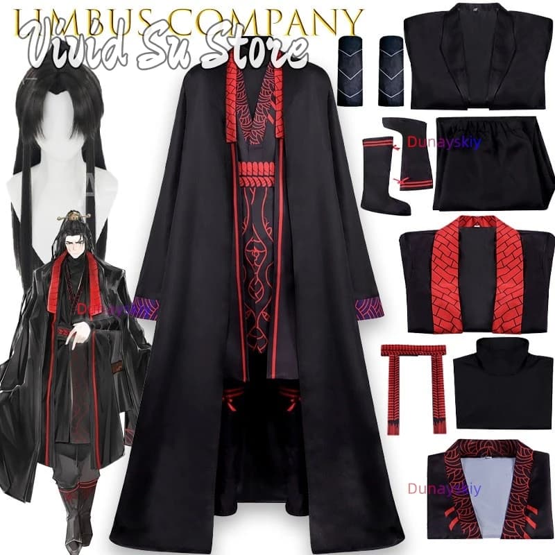 Costume Cosplay Jia Qiu del Gioco Limbus Company, Set Completo con Tunica Lunga, Parrucca, Scarpe e Accessori per Feste di Halloween
