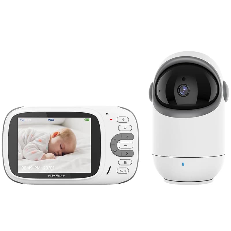 Schermo da 3,2 pollici Video PTZ wireless multilingue Baby Monitor Display della temperatura Alimentazione Ricorda VOX Babysistter Camera