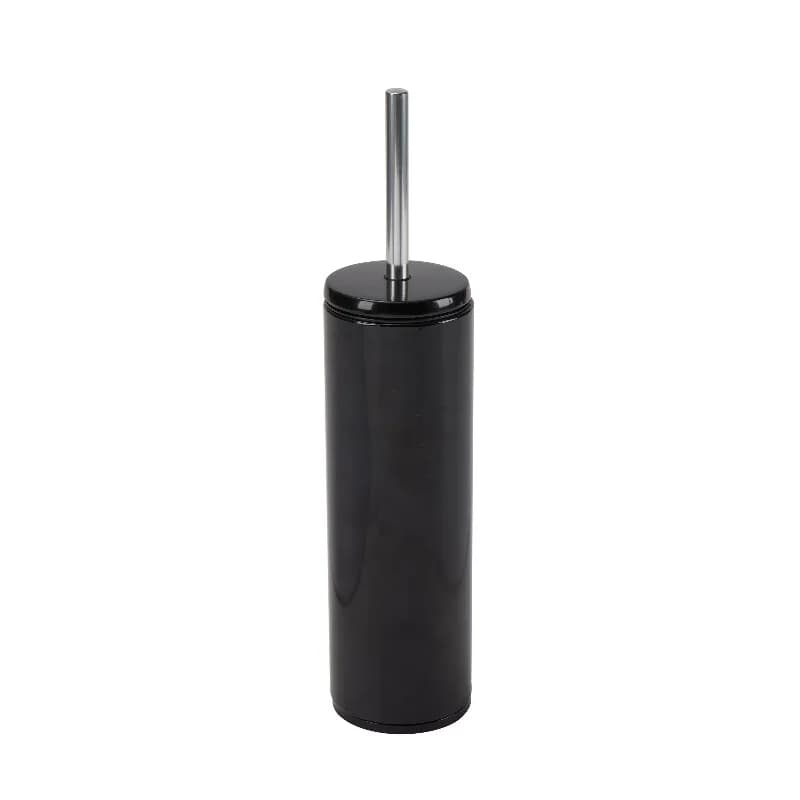 Modern Stainless Steel Toilet Brush with Removable Liner in Black