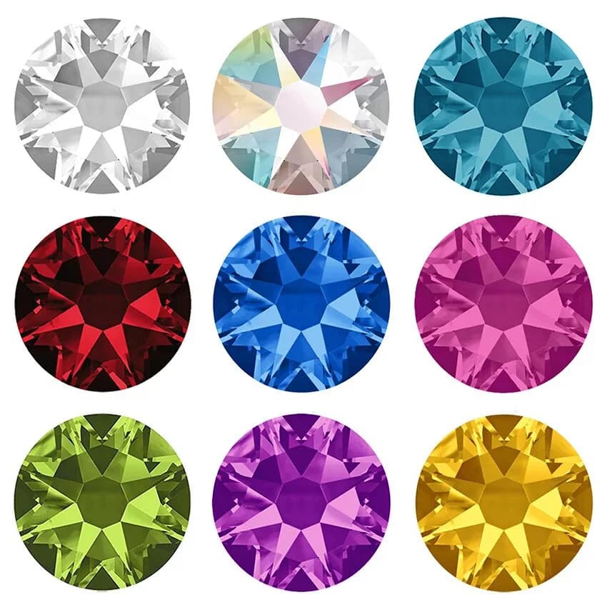 6A 2088 Strass non hotfix con retro piatto 8 grandi 8 sfaccettature piccole Colla su strass di cristallo per indumenti di pattinaggio di figura per nail art