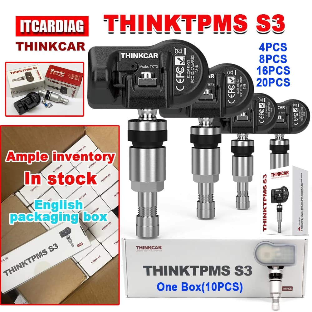 Sensore THINKCAR S3 THINKTPMS S3 315/433MHz per Pressione Pneumatici Auto, Compatibile con Strumento TPMS Thinkcar Mucar, Copre il 98% dei Veicoli