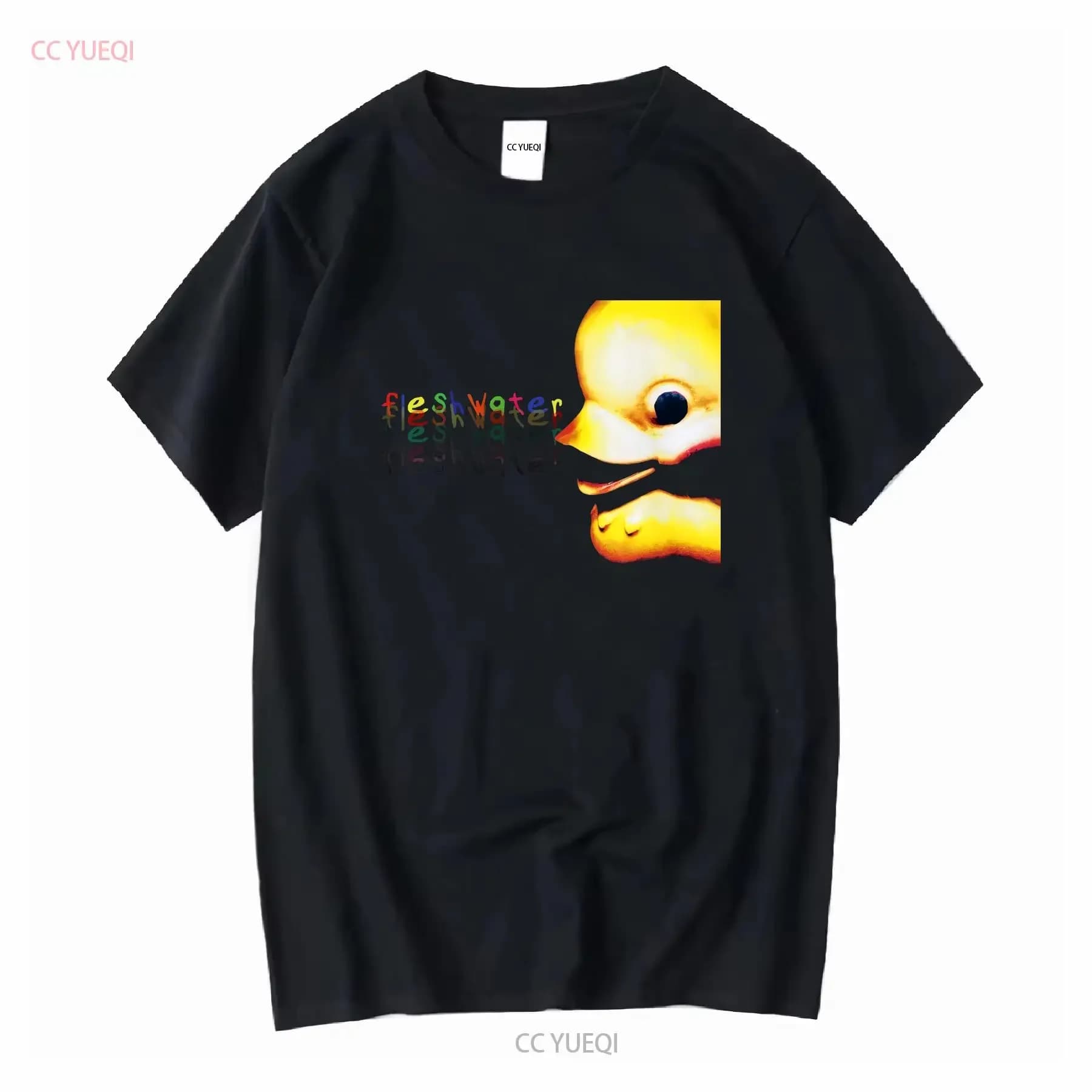 Fleshwater T-shirt with long or short sleeves, vintage washed top to wear everyday, casual, soft and comfortable, unisex chart