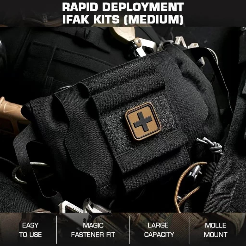 Kit di pronto soccorso staccabile 2 in 1 | Custodia di emergenza a distribuzione rapida | Compatibile con MOLLE per uso esterno