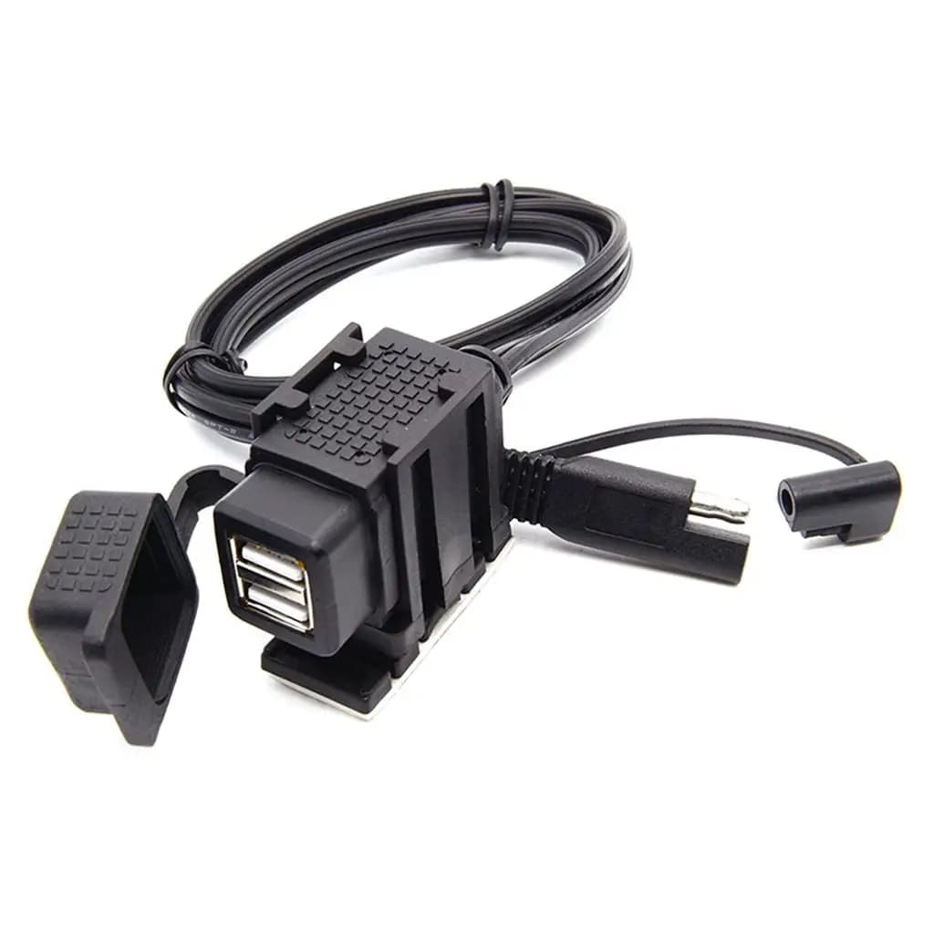 Adattatore SAE a USB, Cavo di Ricarica Doppio USB Resistente all'Acqua, Presa di Alimentazione per Moto, GPS, Tablet, Telefono