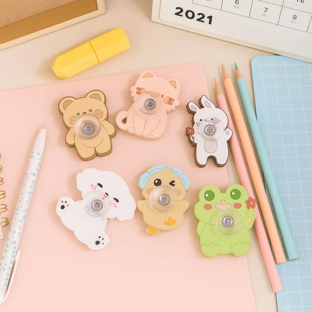 Set da 6 Pezzi: Fidget Spinner a Forma di Animale, Design Cartoon, Stile Transfrontaliero, Piccolo, Durevole e Leggero