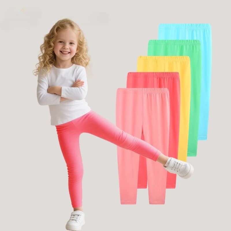 Leggings Primaverili per Bambine, Nuovi Pantaloni Elasticizzati in Cotone per l'Autunno, Versatili e Aderenti, Abbigliamento per Neonati e Adolescenti