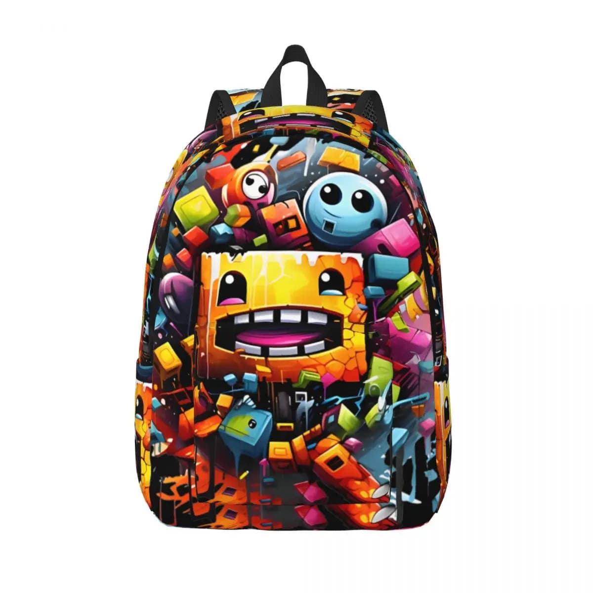 Geometry Cube Gaming Dash Backpack for Men Women Casual High School Hiking Travel Daypack Laptop Computer Shoulder Bag Outdoor