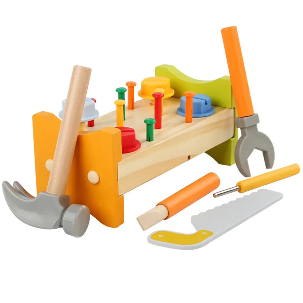 Set Educativo in Legno con Martello e Pioli, Gioco di Sviluppo per Bambini e Neonati, Gioco di Educazione Precoce