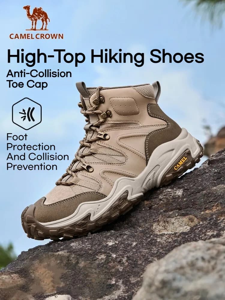 Scarpe da Trekking Alte da Uomo Golden Camel con Suola Spessa Antiscivolo e Ammortizzante, Scarponi da Arrampicata Professionali per Escursioni all'Aperto