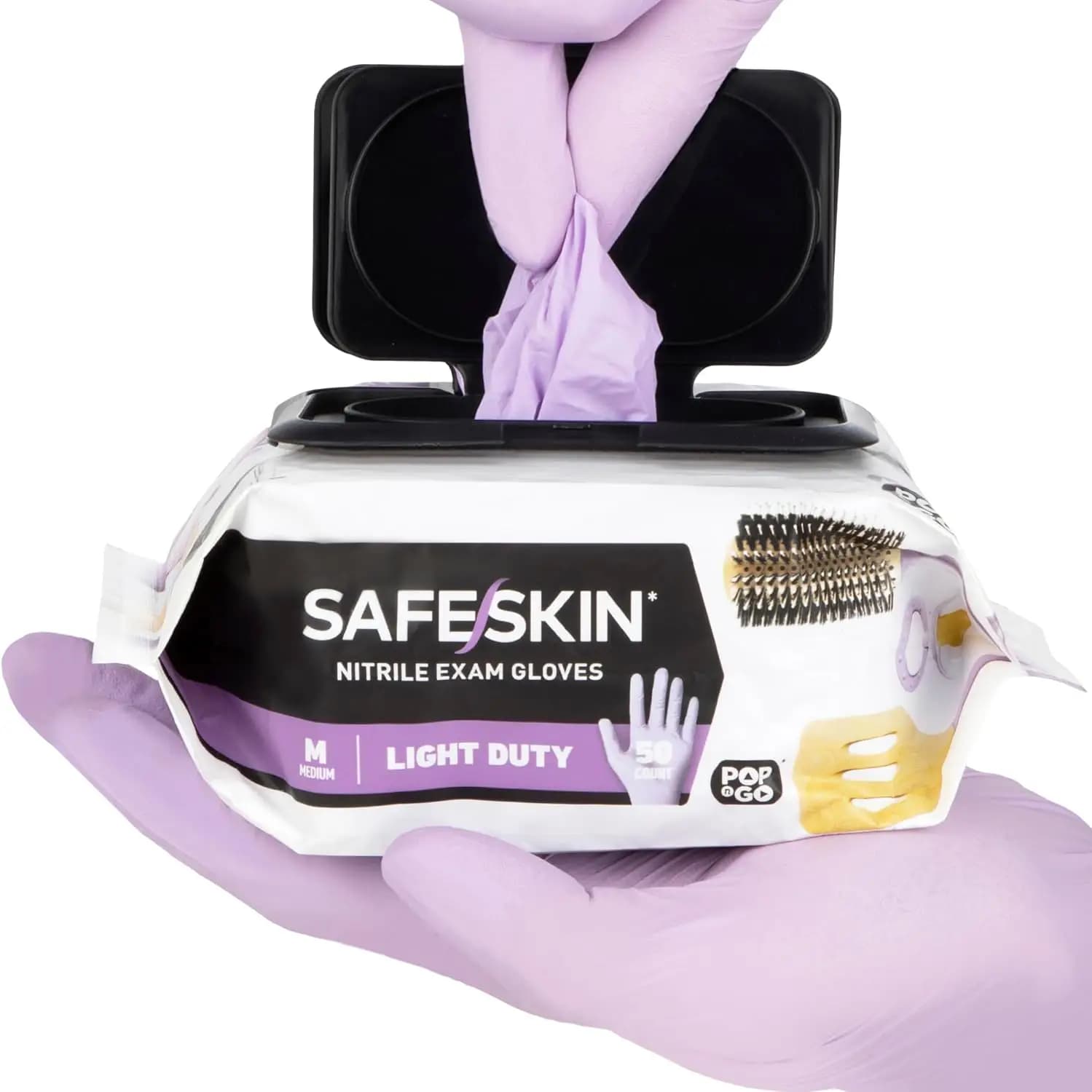 Guanti in Nitrile Monouso con Dispenser POP-N-GO, Confezione da 50 o 200, Senza Polvere, per Pulizie, Saloni di Bellezza, Manipolazione Alimenti