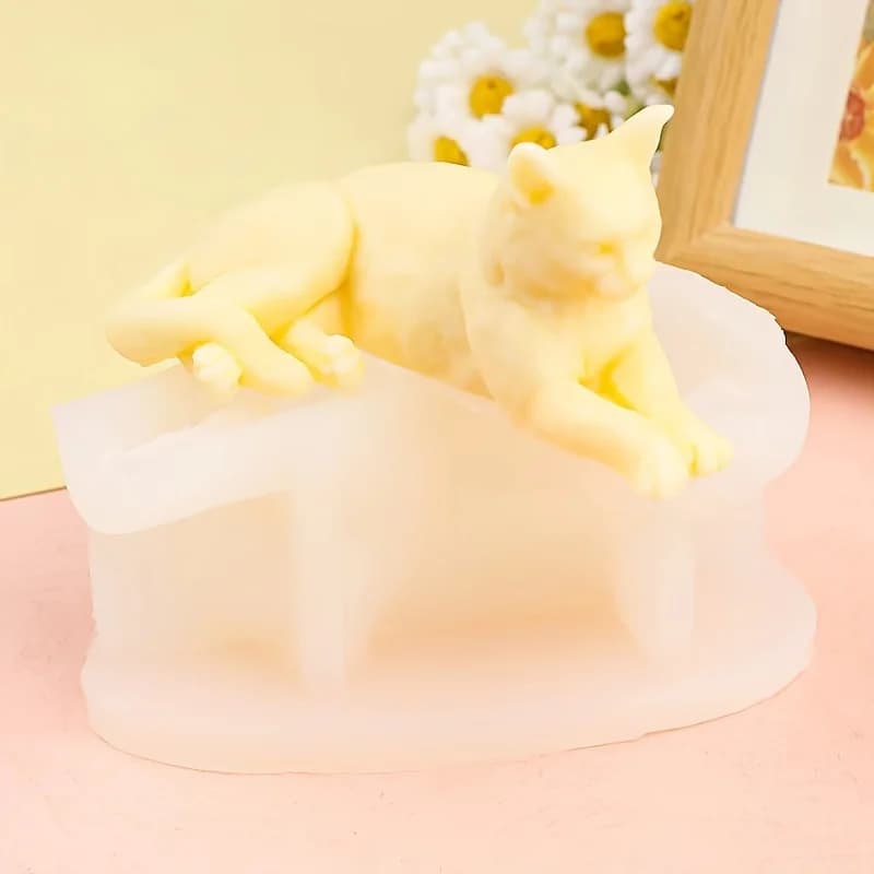 Creative Silicone Cat Mold, 1Pc DIY Handmade Cat Figurine - Art Crafts & Sewing Supplies, Jewelry Casting Resin Molds