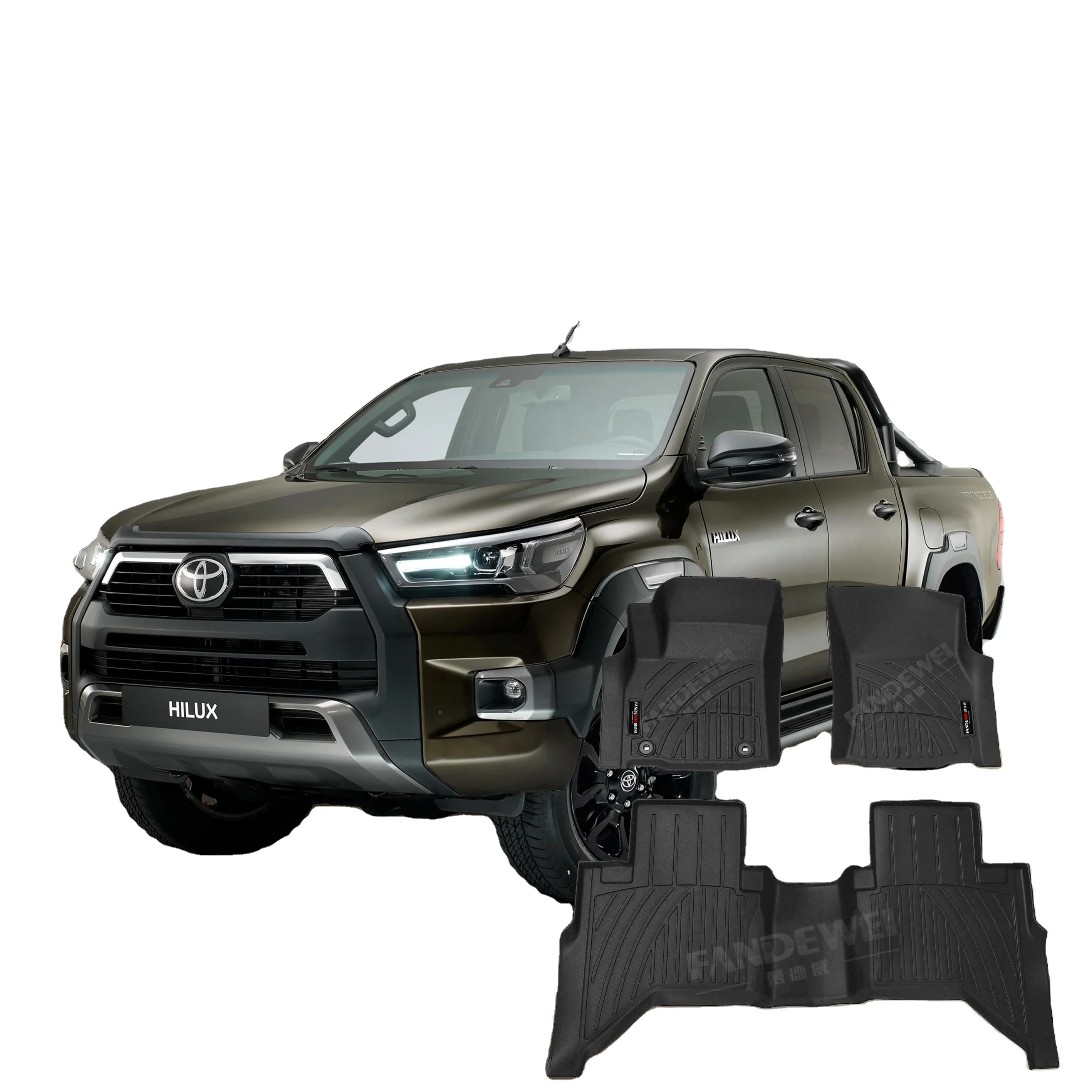 Tappetini auto in gomma impermeabile per TOYOTA HILUX VIGO 2012-2014 REVO 2015-2021+ FORTUNER 2015-2021+ 2008-2015 TPV Tappetino auto