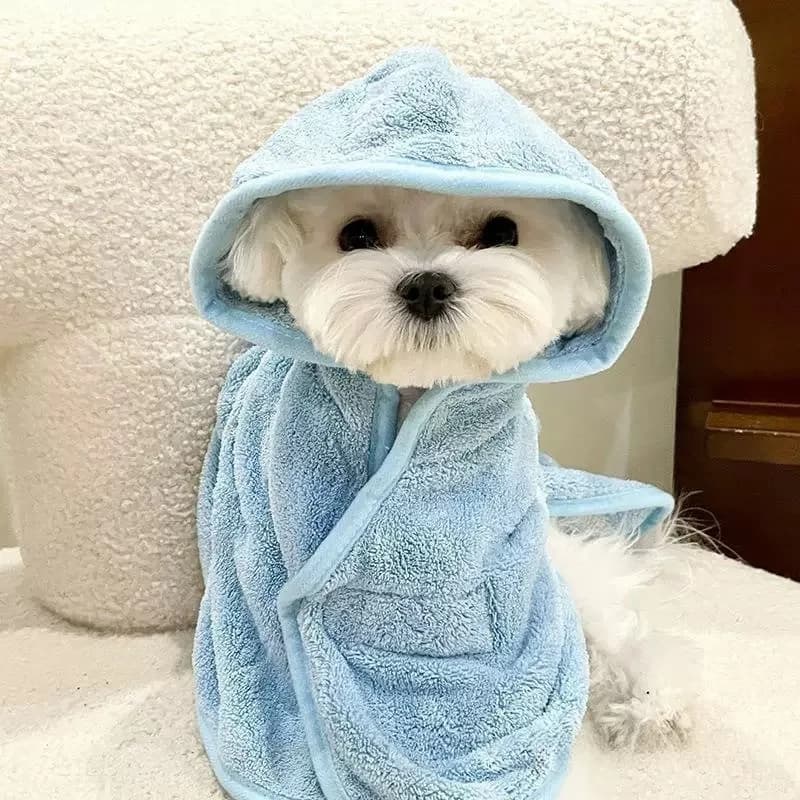 Dogs can wear baths in all seasons, dry bathrobes, bath towels, thick towels, cat with bucket Schnauzer Teddy Bigbear