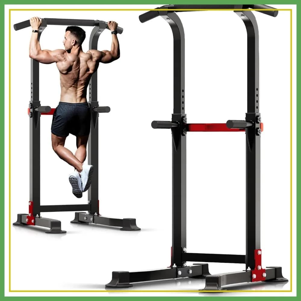 Stazione per Trazioni e Dip Regolabile, Barra per Trazioni Autoportante per Palestra Domestica, Rack per Squat Regolabile in Altezza