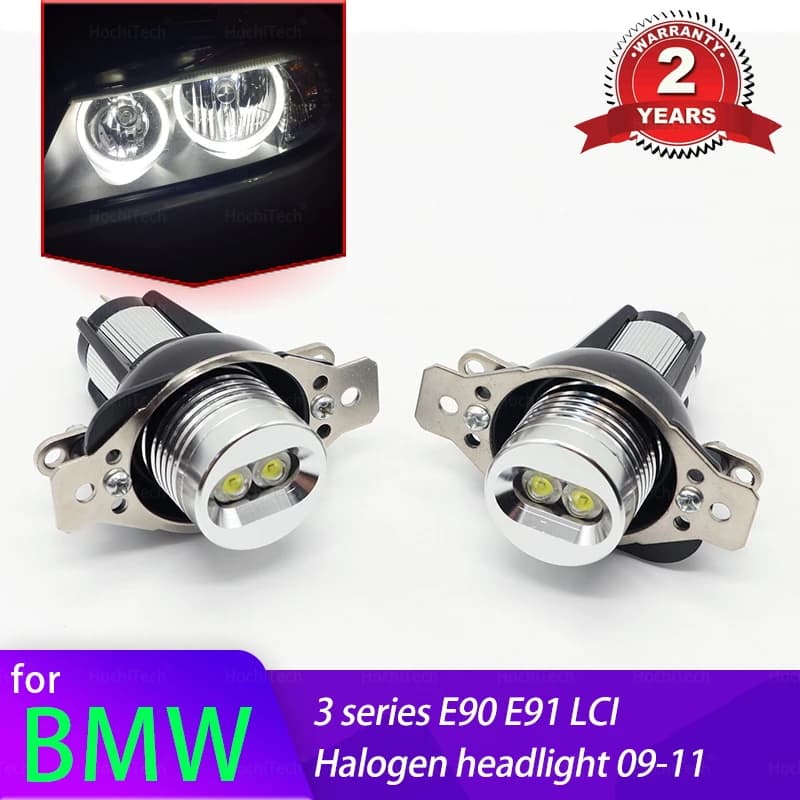 Per BMW serie 3 E90 E91 LCI faro alogeno LED Indicatore angelo occhi 328i 335i 20W Ad alta potenza Lunga durata Luce diurna