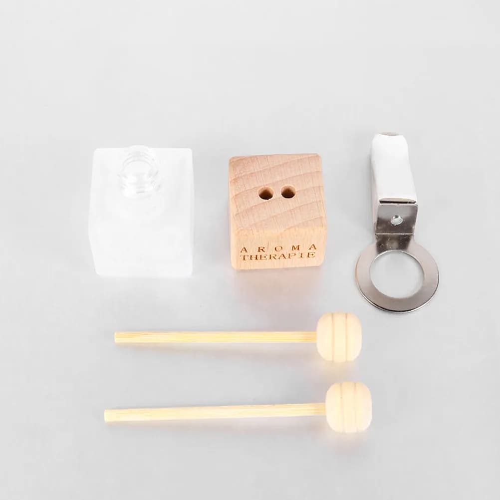 10 Pieces Bottles for Aromi Auto, Essential Oil Diffuser for Air Bottles, Glass and Wood Perfume Bottle, Car Deodorant