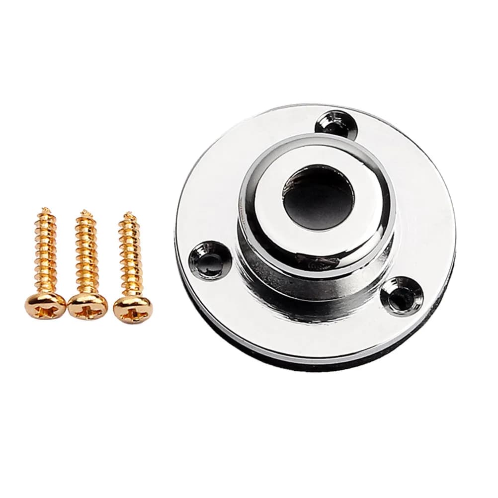 Jack Endpin con Montaggio a Vite Cromato per Chitarra Acustica, Basso Elettrico, Ukulele - Design Esterno Lucido