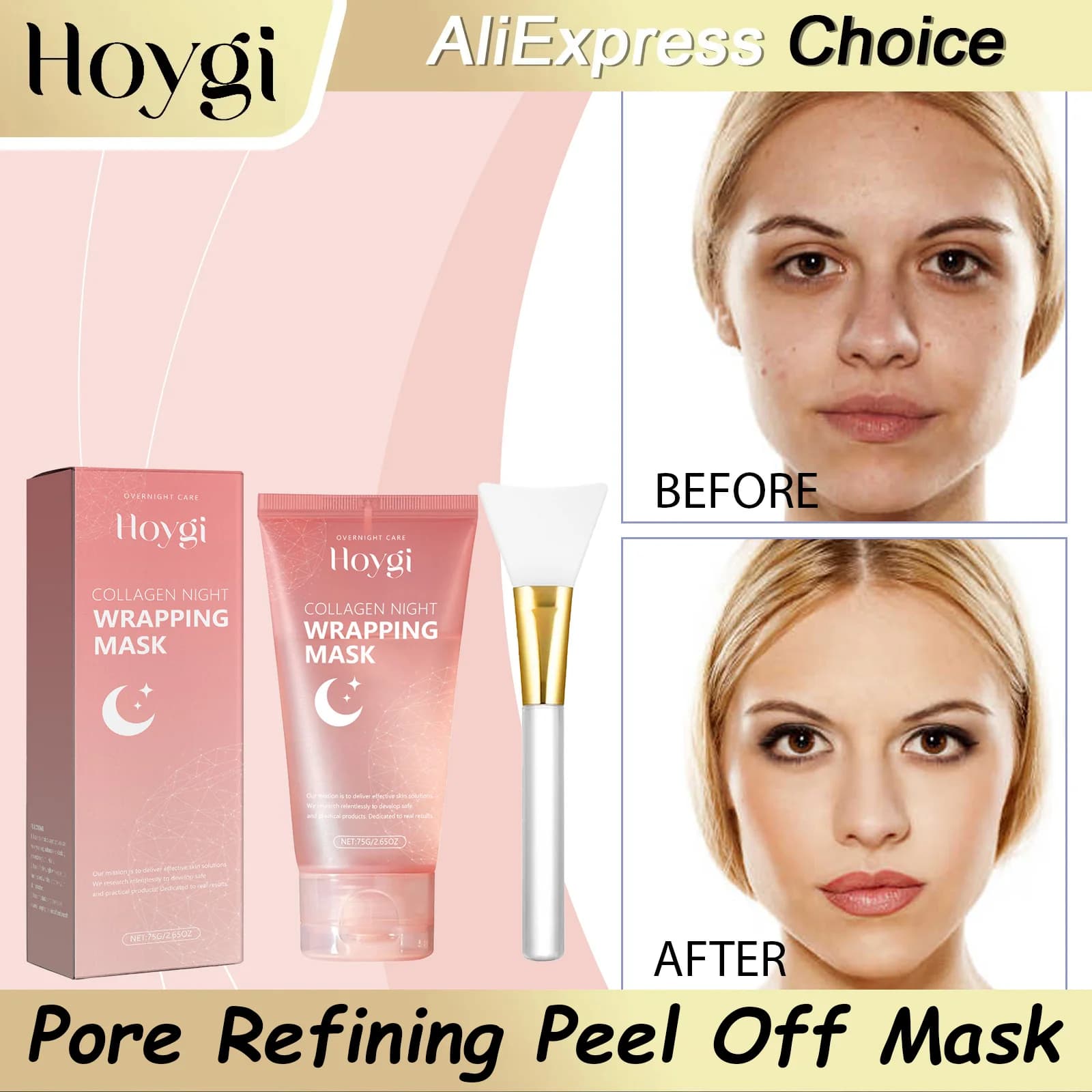 HOYGI Collagen Peel Off Face Mask Set Mask to wrap the night Moisturized in depth Mask for skin care anti-wrinkles for face