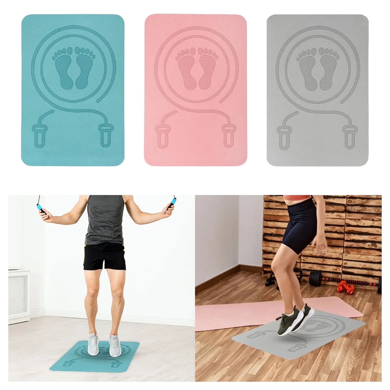 Jumping Rope Mat Anti-slip Jumping Mat Acoustic Insulation Yoga Mat Jumping Rope Mat Fitness Exercise Mat for Indoor and Outdoor