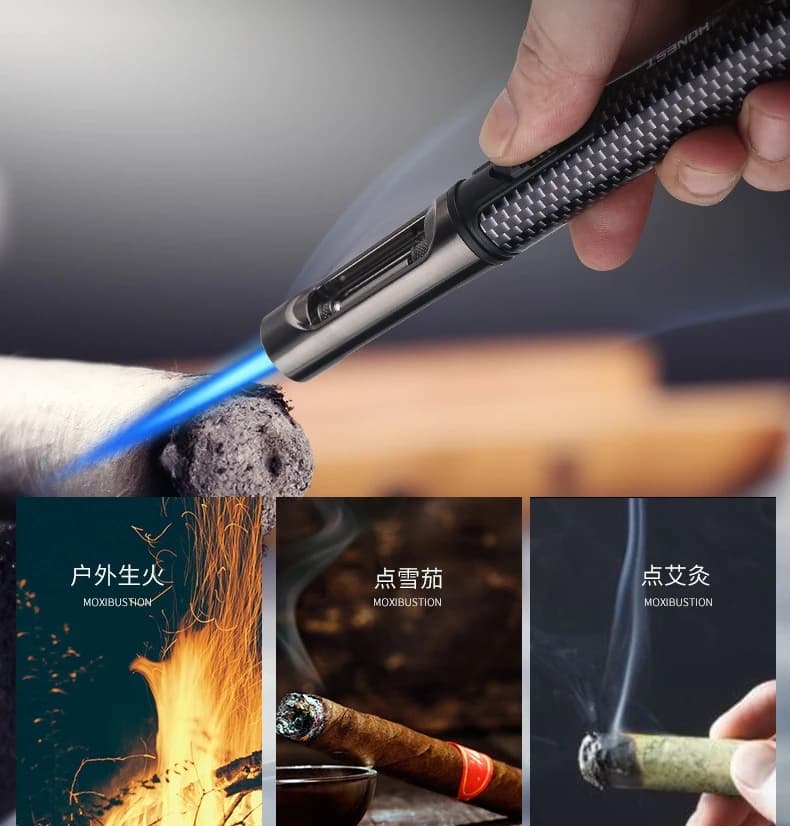 Accendino Gonfiabile da Esterno Antivento con Fiamma Blu Diretta, Resistente al Calore, Ideale per Campeggio e Strumento EDC, Disponibile all'Ingrosso