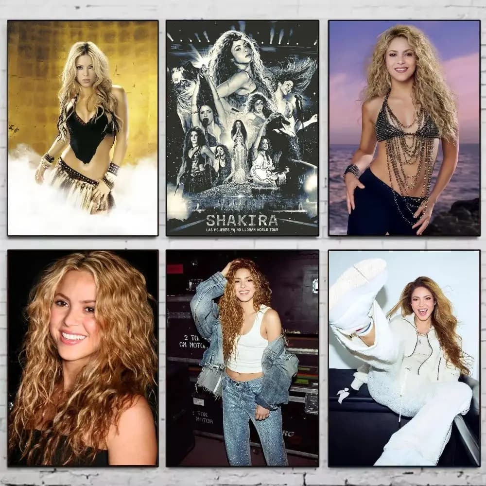 Poster Grafici Pop Culture Shakira, Adesivi Artistici, Murales da Parete, Decorazioni per Sala Giochi, Regali, Dipinti HD Kawaii, Gatti, Auto