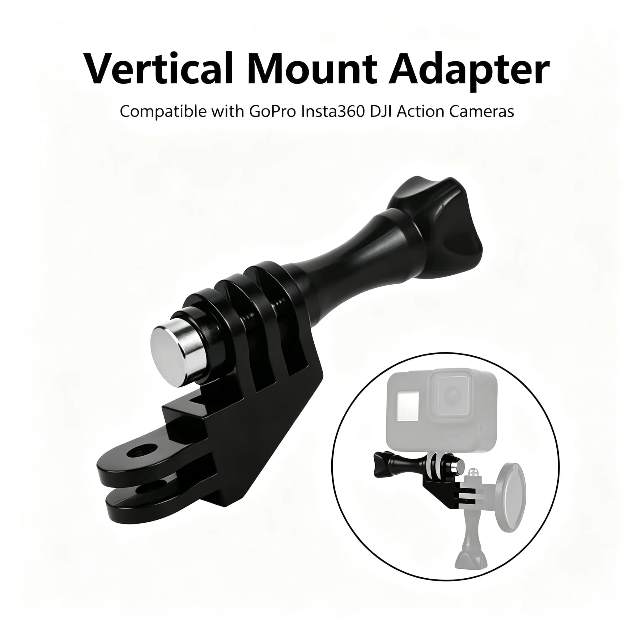 Adapter for 90-degree direction with vertical mounting elbow support for GoPro Hero 13 12 11 10 9 SJCAM AKASO Insta360 DJI Osmo Action Camera