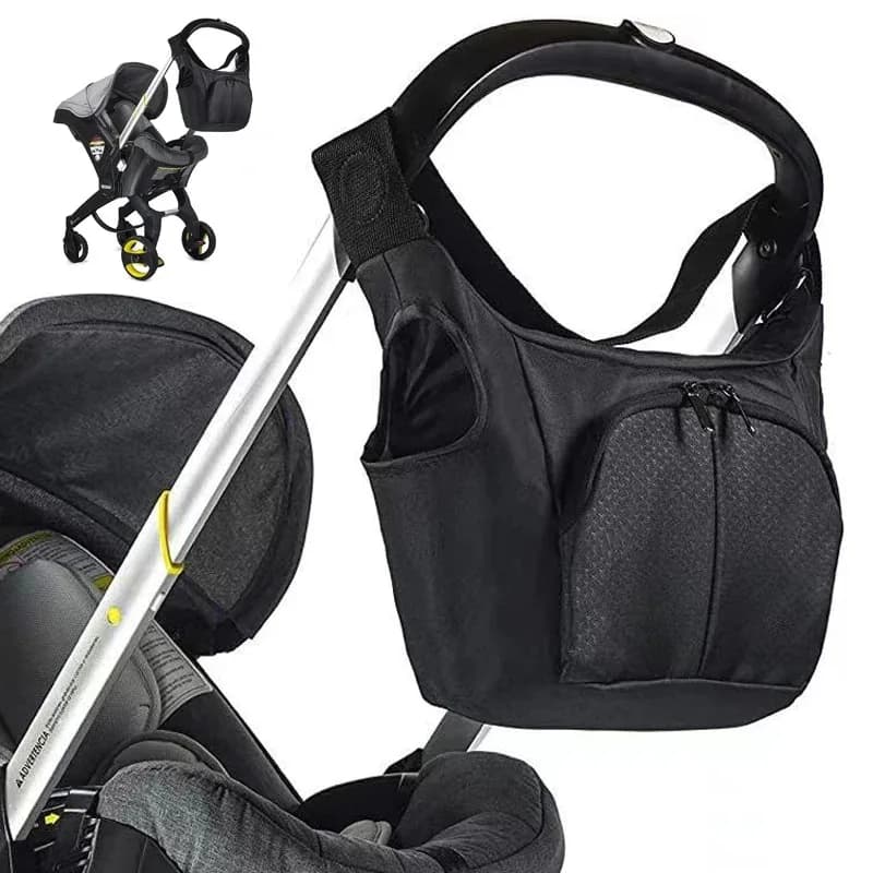 borsa portaoggetti per mamma per doona Accessori per passeggino borsa per pannolini portatile compatibile con passeggino borsa portaoggetti impermeabile nera