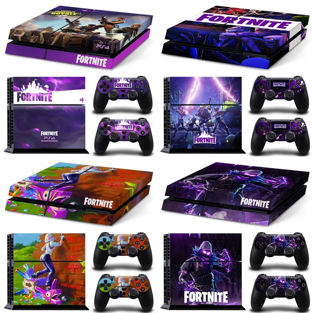 Adesivi per Console Fortnite per PS4, Decalcomanie Anime Colorate per Controller PlayStation 4, Pellicola Protettiva Completa per Gamepad, Regalo per Bambini