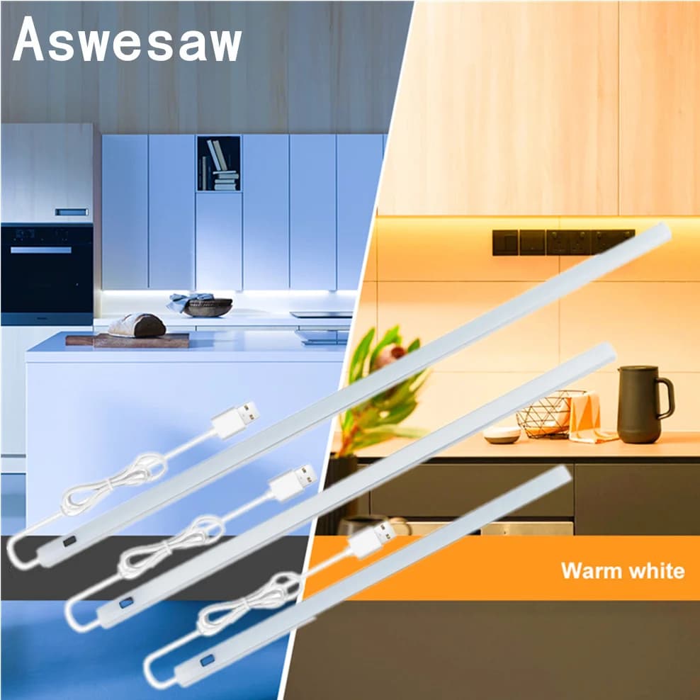 Lampada da scrivania a striscia LED USB 5V Interruttore a spazzamento manuale Retroilluminazione Sensore di movimento Lampada da tavolo per libri Sala studio per bambini Lampadina per armadio da cucina