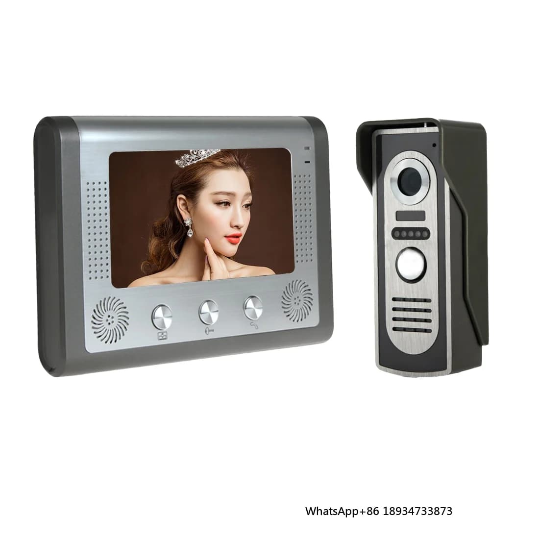 Videocitofono Cablato con Schermo TFT da 7 Pollici ad Alta Definizione, Visione Notturna, Telecamera Impermeabile, Interfono Bidirezionale, Controllo Accessi