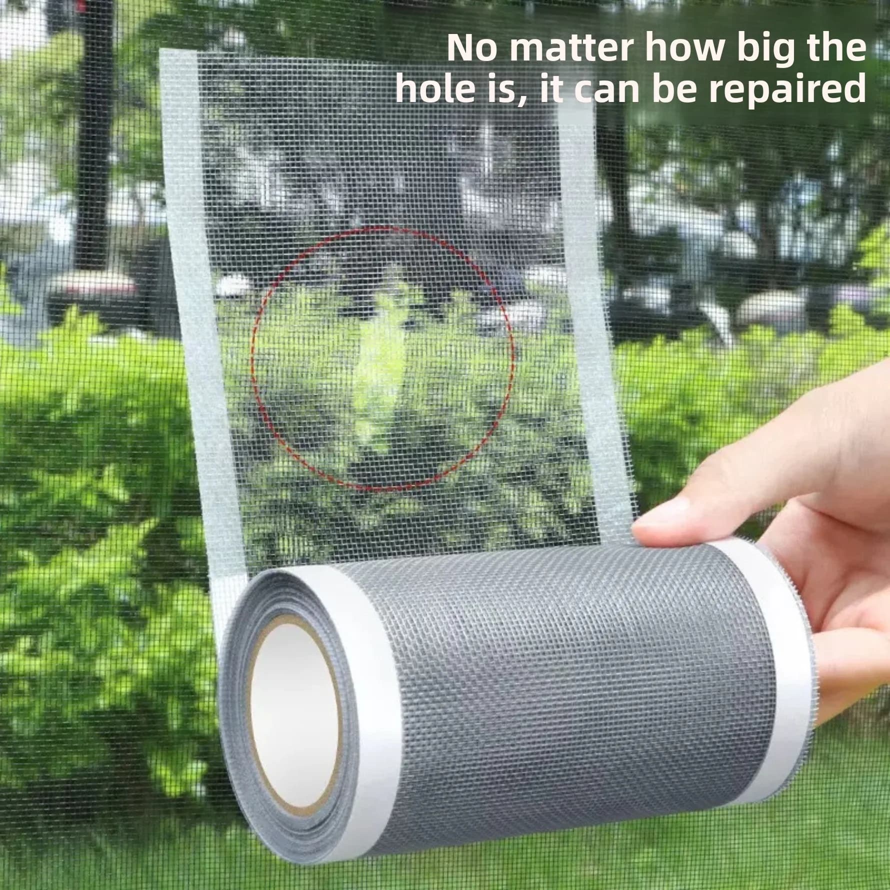 Screen Repair Patch Self-Adhesive Tape for Mosquito Prevention Window Mesh Hole Patch Large Size Insect Screen Patch
