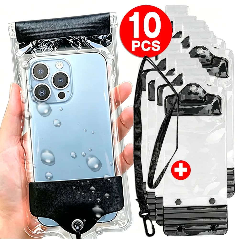1-10 Pezzi Custodie Universali Impermeabili IPX8 per Telefono, Compatibili con iPhone 17 16 15 Pro Max, Xiaomi, Samsung S26 S25 Ultra, Accessorio per Nuoto