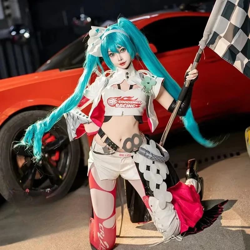 Anime Mikuu Racing Hatsune Cosplay Costumes Women's Uniforms Clothing Accessories Full Set Carnival Party Dress Upx;8's,6