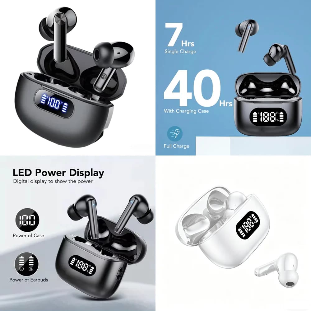 Nuovi Auricolari Wireless con Display LED, Lunga Durata della Batteria, Chiamate Nitide, Ideali per Viaggi