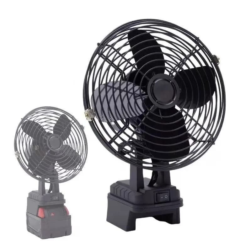 Ventilatore in ferro da 6 pollici Ventilatore da tavolo portatile senza fili per officina Cantiere di lavoro per batteria agli ioni di litio Milwaukee 18V vecchia batteria ((Senza batteria)