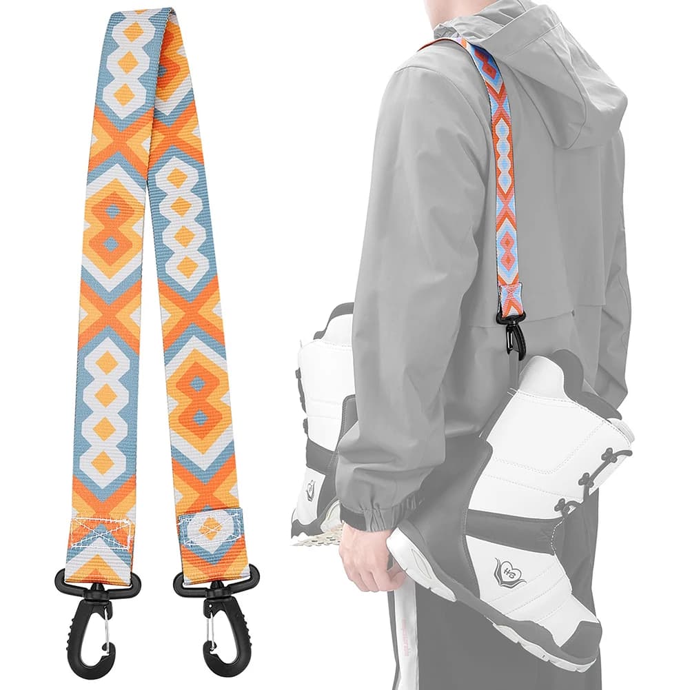Tracolla per scarponi da 73 cm Tracolla per snowboard in nylon addensato Fissaggio portatile Proteggi con gancio per uomo Donna Accessori